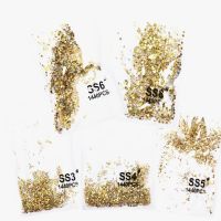 【CW】 SS3-ss8 1440pcs Gold gold Non HotFix FlatBack Rhinestones Decorations Shoes And Dancing Decoration