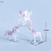 Fre 3ชิ้น/เซ็ต Unicorn cake Topper Miniature Pegasus Rainbow FIGURE cake Decor