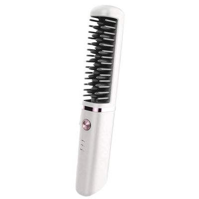 ▦⊙☇ Multifunctional Hot Air Combs Cordless Hair Straightener Comb Usbrechargeable Cordless Heat Hair Brush Hair Curler