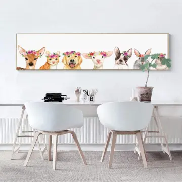 Nordic Wall Art Landscape Poster Korean Decor Interior Paintings Forest  Deer Canvas Picture for Living Room