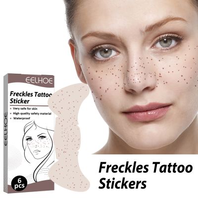 6pcs Sexy Fake Freckles Tattoo Stickers Freckles Makeup Stickers Women Make Up Accessories Fashion Makeup Removable