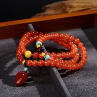 [COD] Sichuan Nanhong agate three-circle bracelet Hanging cherry red peach multi-circle female