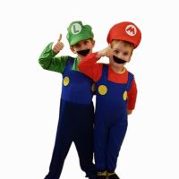 Disney Cosplay Super Brothers Luigi Bros Costumes Plumber Halloween Game Fancy Dress Up Party Clothing