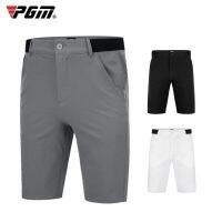 PGM Men Golf Shorts Summer Solid Middle Slim Pants Elastic Breathable Sports Wear Casual Cothing Gym Suit Clothes Grey KUZ076