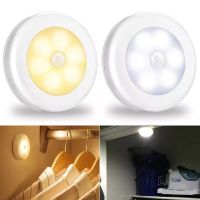 Motion Sensor Wireless Night Lights Bedroom Decor Lamp 6LED Kitchen Cabinet Light Staircase Closet Room Aisle Lighting Wall Lamp Ceiling Lights