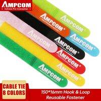 AMPCOM Fastening Cable Ties Reusable Hook and Loop Multi-Color Cord Management Wraps - 6”×1/2” 8 Colors