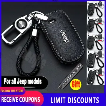 Key Fob Cover With Pu Leather Keychain For Grand Cherokee 200 300