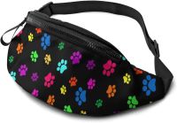 Colorful Dog Cat Paw Print Fanny Pack for Women MenWaist Bag Adjustable Belt Waist Pack for Travel Sports Running Hiking Cycling Running Belt