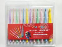 【YF】 12 Colored Candy Plastic Crochet/Abs Lace Needle/Plastic Needle/Weaving Tool Crochet Knitting Needles Hooks Sets