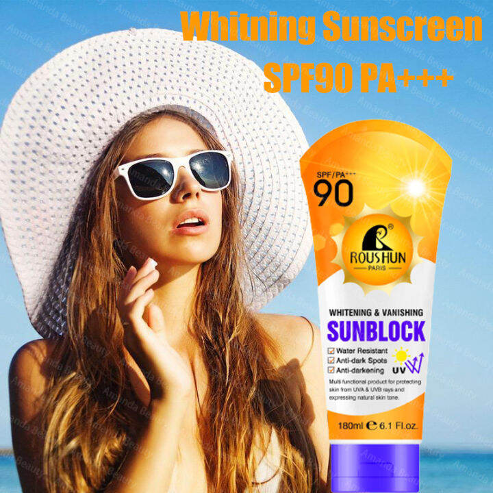 ROUSHUN 180ML Sunscreen Spf 90+ Suncream Face Body Whitening Sunblock