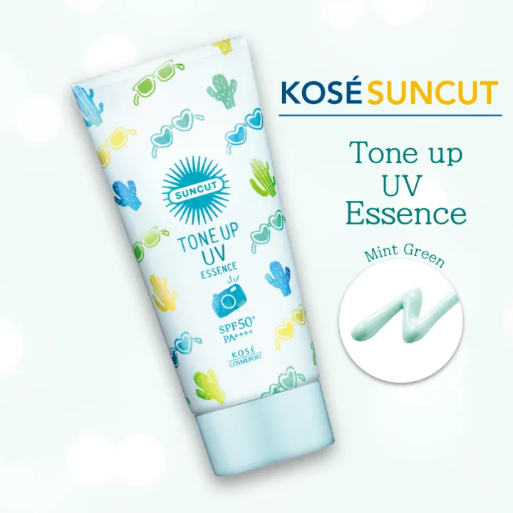 KOSE Suncut Tone Up UV Essence Mint Green 80g SPF50＋ Sunscreen for Face &  Body Waterproof KOSE Sun Cut Sunblock Essence | Lazada PH