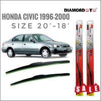 os อุปกรณ์เสริมรถยนต์ ที่ปัดน้ำฝน ใบปัดน้ำฝน ซิลิโคน ตรงรุ่น Honda Civic 1996-2000 EK ไซส์ 20-18 ยี่ห้อ Diamondคุณภาพดีจริง