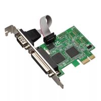 การ์ด pci express X1( PCI-E ) to DB9 (RS232,Serial) 1 พอร์ต+ 1 DB25 Parallel 1 พอร์ต +Driver ( PCI-E PCI Express Serial COM DB9 RS-232 + DB25 Printer LPT Port Adapter )