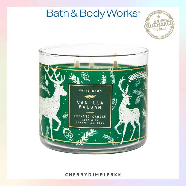 BATH AND BODY WORKS เทียนหอม "Vanilla Balsam" 3wicks CANDLE ขนาดใหญ่ 3