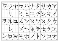 Katakana chart black line ตารางตัวอักษรคาตาคานะเส้นสีดำ