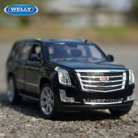 WELLY 1:27 Cadillac Escalade SUV รถโลหะผสมรุ่น Die Casting โลหะของเล่นยานพาหนะรถรุ่นจำลองคอลเลกชันของขวัญเด็ก