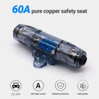 Fuse Holder Safe Overcurrent Protection Subwoofer Fuse Holder 60A Pure Copper Car Speaker Modification Fuse Holder for Auto Fuses Accessories