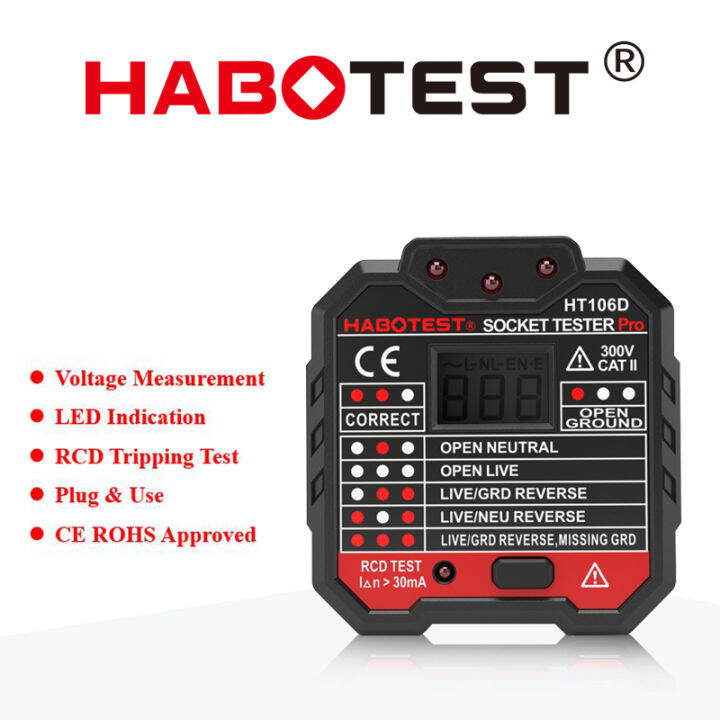 EU UK Plugs Socket Tester Indicator Professional Digital Electric