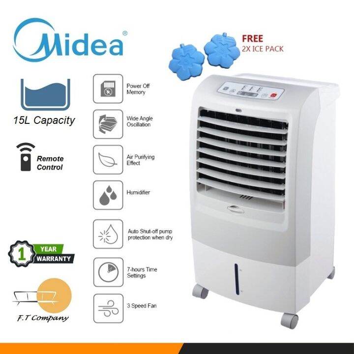 MIDEA MAC215F 15L MAC120AR 10L AIR COOLER WITH IONIZER & HUMIDIFIER