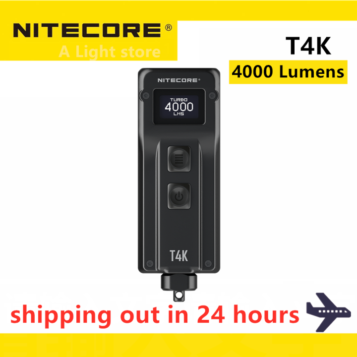 NITECORE T4K Flashlight 4000 Lumens Portable Keychain Flashlight 4 LEDs