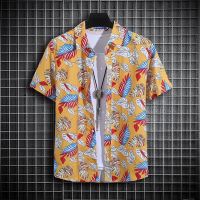 ✥﹊  Flowers with short sleeves shirt suits summer of male power beach suit Thai sanya hainan tourism lovers easy leisure shirt