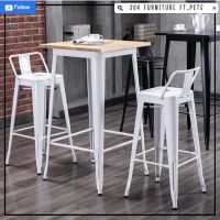 364 Furniture เก้าอี้บาร์ โต๊ะบาร์ bar chairs เก้าอี้ เก้าอี้สตูลบาร์ทรงสูง มีพนักพิงหลัง เก้าอี้สตูลเหล็ก โต๊ะบาร์เหล็ก รับน้ำหนัก150kG (พร้อมส่ง)