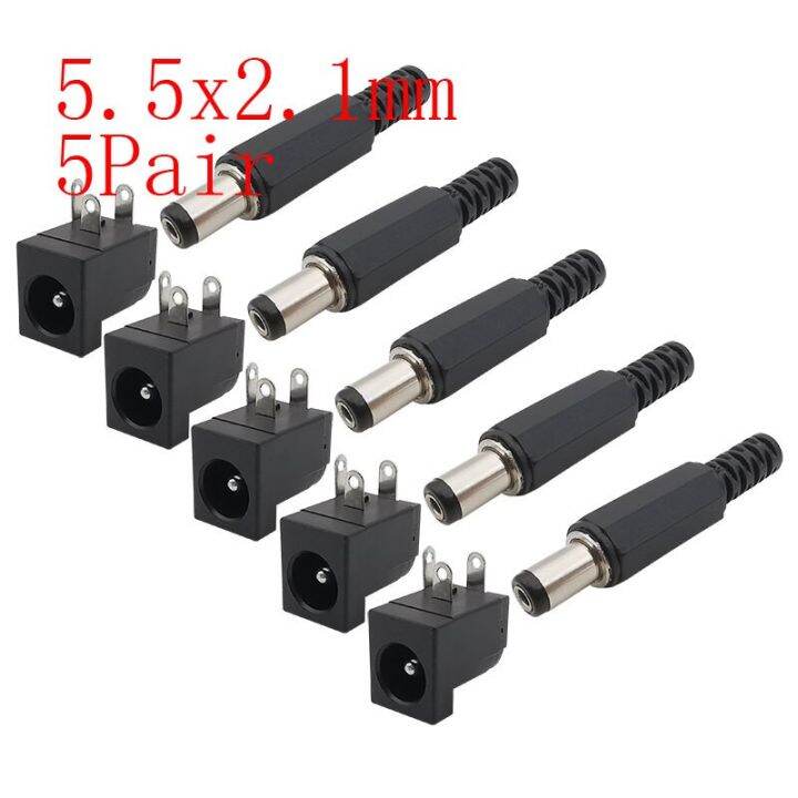 10pcs-12v-5-5x2-1mm-plugs-jack-dc-connectors-5-5-2-1mm-dc-power-male-female-socket-nut-panel-mount-dc-power-adapter-connector-wires-leads-adapters