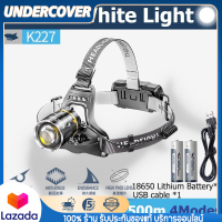 ไฟฉายขาดหัว USB ชาร์จเร็ว ไฟฉายคาดหัว 2500 Lumens โฟกัสแบบยืดไสลด์ Headlamp ใส่หัวสบายตาทุกสถานการณ์