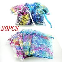 20pcs/lot Drawstring Organza Bags Wedding Christmas Decoration Gift Bag Jewelry Packaging Bags Pouches