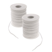 Fityle 2 Rolls 61m Organic Cotton Braid Candle Wick Spool Candle Making Supplies