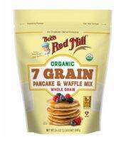 Bobs Red Mill Organic 7 Grain Pancake &amp; Waffle Mix Whole Grain บ๊อบส์ เรด มิลล์ ออร์แกนิค แพนเค้ก วาฟเฟิล โฮลเกรน 850g.