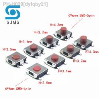 ❁✎▩ 20PCS/LOT 6x6x2.5 / 3.1 / 3.7 / 4.3 mm SMD Switch 4 / 5 Pin feet Touch Micro Switch Push Button Switches Red 6X6 Tact Switch