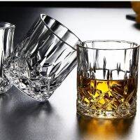 2PCS per pack 8oz/240ML Whiskey Glass Scotch Glasses Rocks Glass Shaped Clear Glassware r Tumbler Whiskey Bar Club Farther Gift