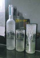 แก้ว BELVDERE VODKA  งานตัดจากขวด  งานDIY