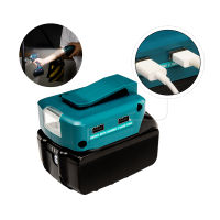 สำหรับแบตเตอรี่ Makita Li-On 18V ไฟ Led พอร์ต USB คู่พร้อมไฟ LED สปอตไลท์ไฟฉายกลางแจ้งสำหรับแบตเตอรี่ Makita