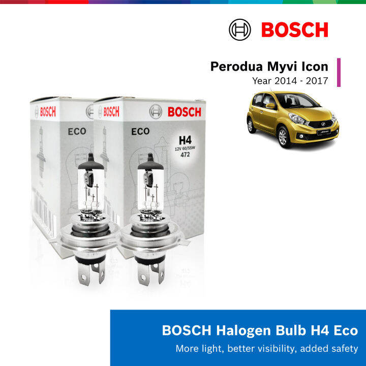 Bosch H11 Halogen Headlight Bulb (55W) set of 2 for Perodua Myvi Icon