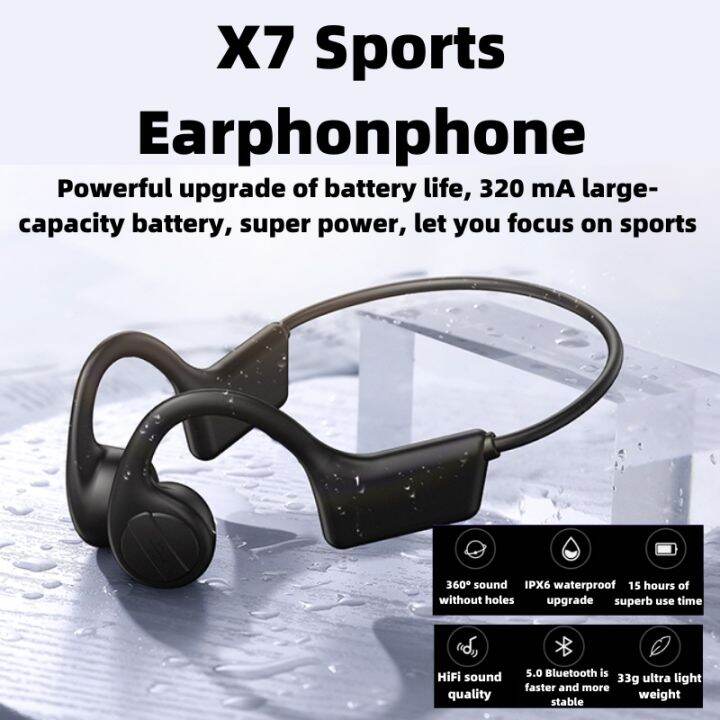 ♩Wireless Bone Conduction Headphone X7 OpenEar Bluetooth Adjust Waterproof Sports Headset with
