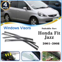 รถหน้าต่าง Visors สำหรับฮอนด้า Fit แจ๊สแฮทช์ GD3 2001 ~ 2008 2005อุปกรณ์รถยนต์ D Eflectors Awing ตัดอาทิตย์กระจกฝนคิ้ว