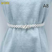 ?【Lowest price】WORE สายคาดเอวประดับมุกขนาดใหญ่สำหรับผู้หญิงกระโปรงแฟชั่นเข้ากับทุกชุดดีไซน์หรูหราแบบลำลอง