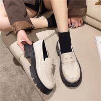 Little shoes female age season 2023 new vintage French Mary thick with sponge British loafers