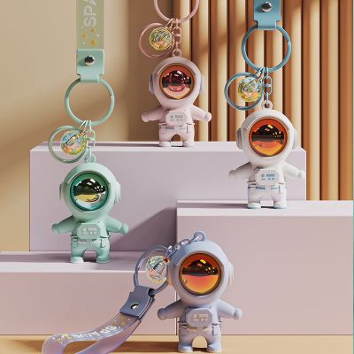 Cute PVC Colorful Astronauts Keychain Tassels Gloomy Bear Rabbit Ears Car Backpack Key Chain Pendant Jewelry Gifts for Women
