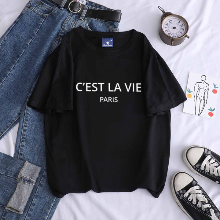 T-shirt　This　Vie　T-shirt　T-Shirt　Short　Women's　Cotton　Wear　Lazada　Women's　Short　Women's　Is　C'est　Sleeve　Life　T-shirt　La　Sleeve　Paris　Paris
