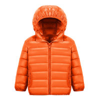 Kids Packable Down Jacket Children Soft Light Warm Coat Winter Proofwater Boys Girls Short Hooded Toddler Solid Color Outerwear