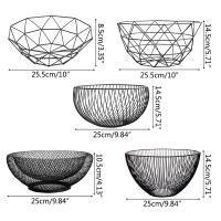 Metal Fruit Vegetable Storage Bowls Eggs Baskets Holder Nordic Minimalism Kitchen Accessories Geometric Design Room Decoration