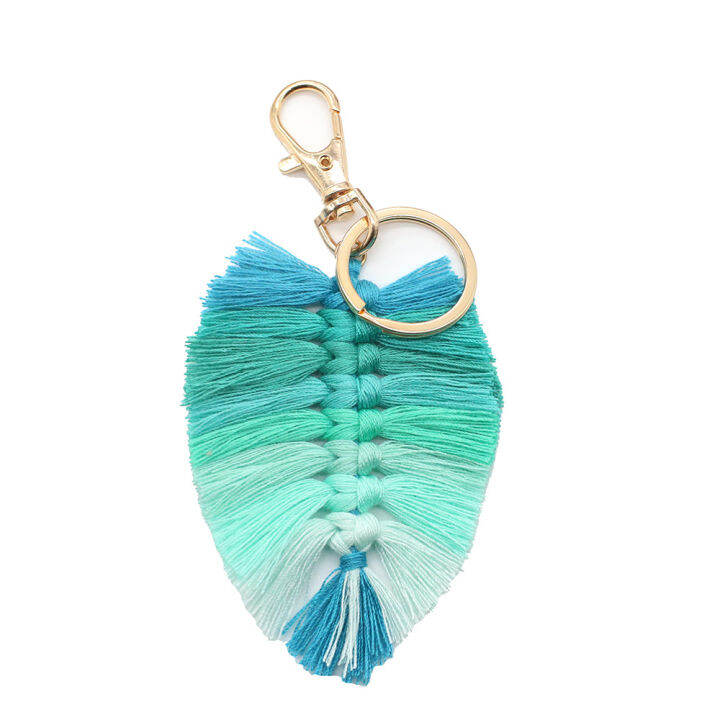 everything-goes-together-key-chain-hand-weaving-its-bohemian-fashion-leaf-design-tassel