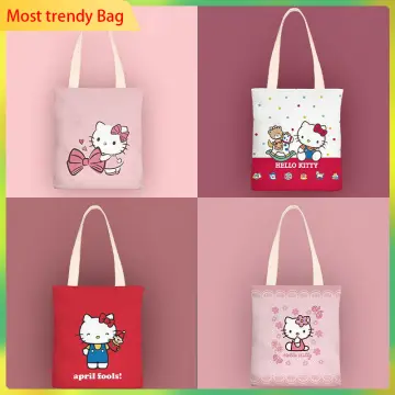 Miniso Hello Kitty Luxury Designer Tote Bag Women Large Capacity Shoulder Bags Cartoon Cute PU Leather Handbags Shopping Womens Bags, Women's, Other