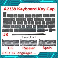 แป้นพิมพ์แล็ปท็อป A2338ใหม่แป้นพิมพ์หมวกคีย์คีย์บอร์ดรัสเซียรัสเซียอเมริกาสหราชอาณาจักรภาษาเยอรมันภาษาอิตตาเลียนฝรั่งเศสสเปนสำหรับแม็กบุ๊กโพรจอเรติน่าขนาด13นิ้ว M1
