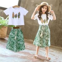 2023 Summer Girls Sets Toddler Kids Clothes 10 Children 9 Student Fashion Short Sleeve Two Pieces Suit 2 To 12 Years Old T-shirt