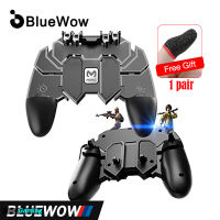 BlueWow AK66 PUBG เกม Gamepad สำหรับโทรศัพท์มือถือนักกีฬา Trigger ปุ่มไฟจอยสติ๊กควบคุมเกมทริกเกอร์โลหะ