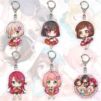 BanG Dream! Keychain Toyama Kasumi Ran Mitake Cute Figures Acrylic Key Chain Ring Holder Otaku Gift School Bag Charm Accessories